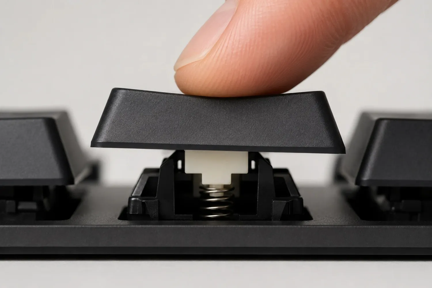 Spacebar key travel depth, how actuation distance affects clicking speed