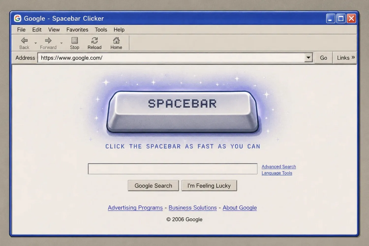 Google Doodle spacebar clicker, the interactive doodle that introduced millions to CPS testing