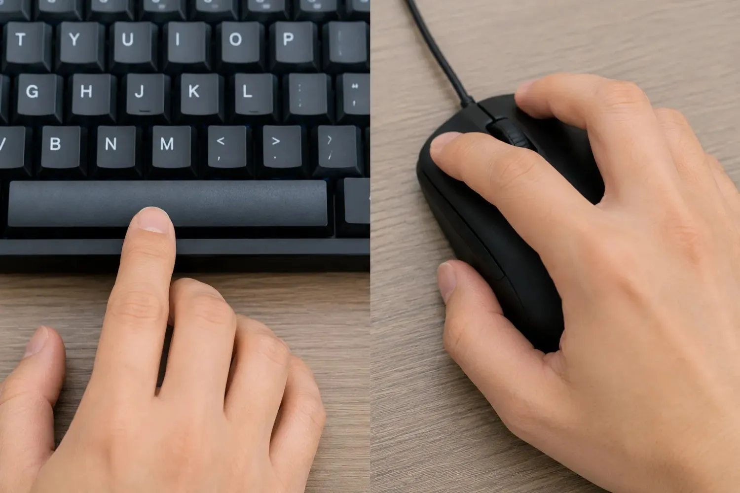 Spacebar vs mouse clicking, two input methods compared for click speed